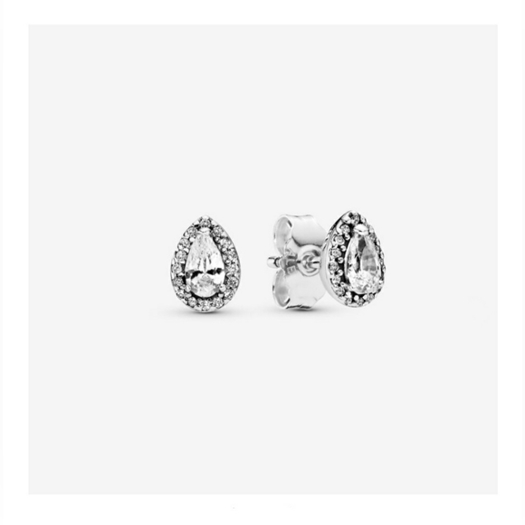 Pandora Sparkling Teardrop Halo Stud Earrings - Picture 4 of 11